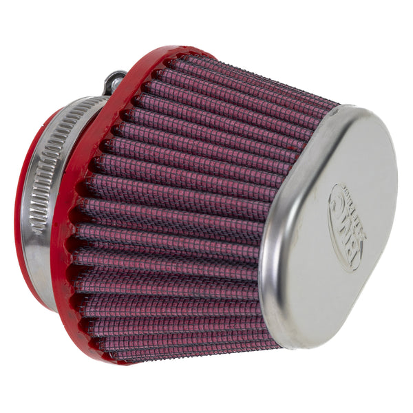 キャブレター用 コニカルエアフィルター FBPF50-70L | シングルエア メタルトップ Φ50 フィルター長71mm 左4mmオフセット
