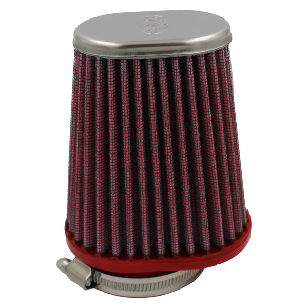 キャブレター用 コニカルエアフィルター FBPF55-120R | シングルエア メタルトップ Φ55 フィルター長120mm 右4mmオフセット