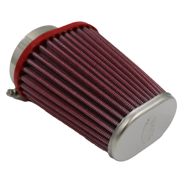 キャブレター用 コニカルエアフィルター FBPF55-120R | シングルエア メタルトップ Φ55 フィルター長120mm 右4mmオフセット